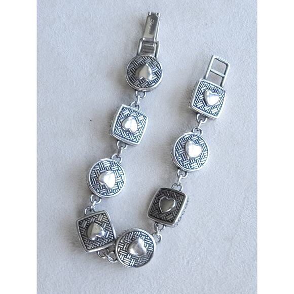 Brighton Heiress Link Bracelet Two Tone Gold Silver Rhinestone Crystal Retired - Picture 6 of 7